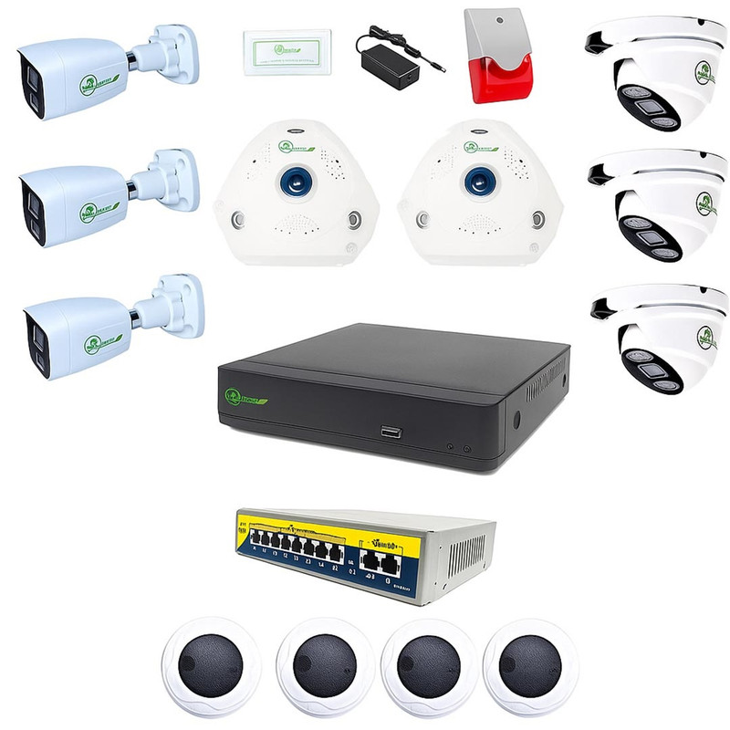 سیستم امنیتی 8 دوربینی کوروش مدل K-10NVR-8IPC-1PS-5SPK